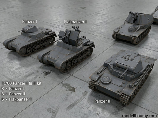 1:700, 1:350 German light tanks, Leichter Panzer, Panzer I, Panzer II, Flak Panzer I, Panzer 35(t), Panzer 35(t), Panzerjäger, diorama, wwii german tanks