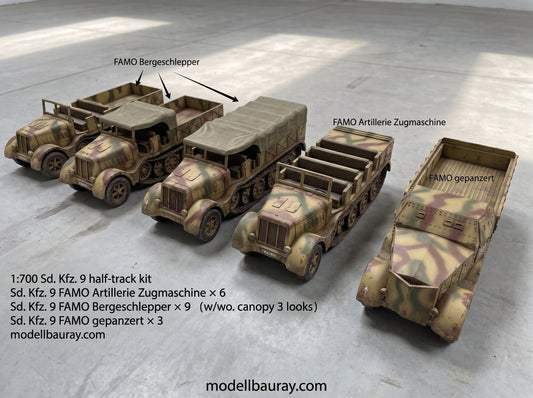 1:700, 1:350 German half track truck kit, Sdkfz 9, FAMO, Sdkfz 10, Sdkfz 7, Sdkfz 8, 3d printed parts, diorama, wwii german