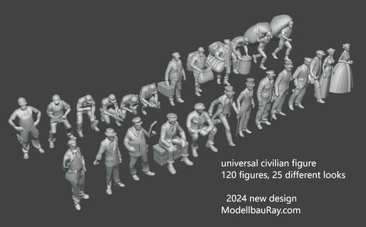 1:700, 1:350, 1:200 Figuren, universal naval figure, civilian and army figure, 1:700 figure, 3D printed kit, Bausatz