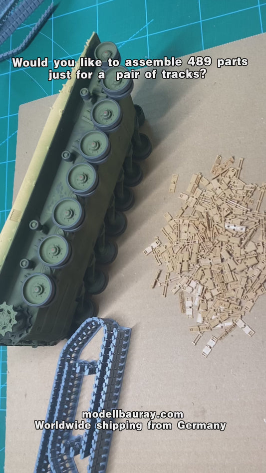 1:35 Pre assembled tracks for M4 Sherman, T48, T80, T62, T84, Duck bill, 1:35 Einsatzbereit Ketten, half-finished tracks, 3D printed