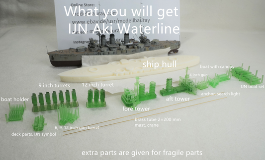 1:700 IJN Satsuma-Aki, pre-dreadnought battleship, resin, 3D printed kit, waterline, full hull