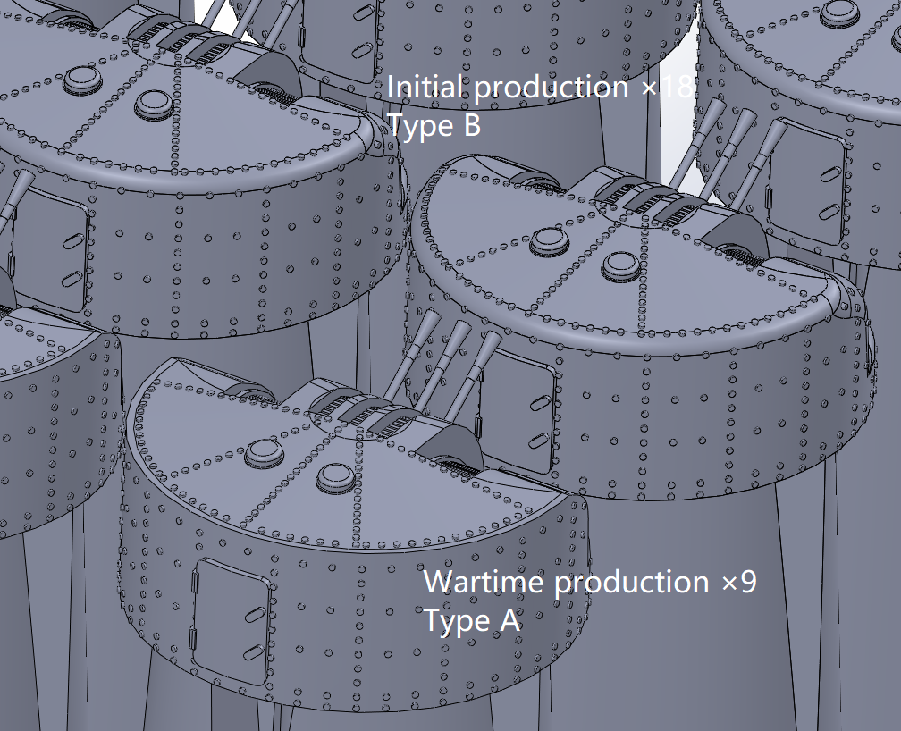 1:700, 1:350, IJN AA light gun set  25mm, v2024, Type 96 AA gun, Typ 96 Flak, with shield, without shield, turret type, Yamato, very detailed, sehr detailiert