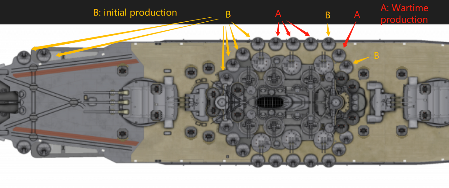 1:700, 1:350, IJN AA light gun set  25mm, v2024, Type 96 AA gun, Typ 96 Flak, with shield, without shield, turret type, Yamato, very detailed, sehr detailiert