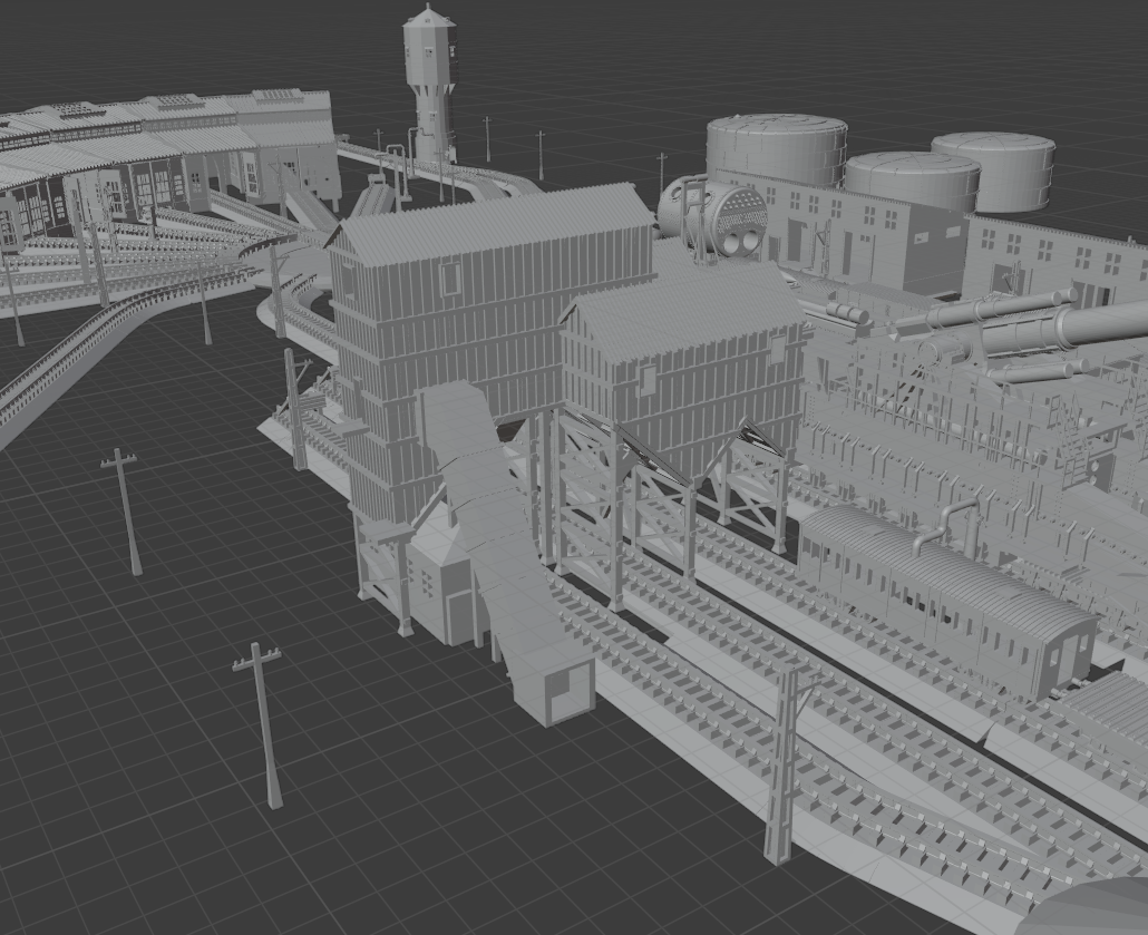 1:700 Train station diorama. Railway turntable, Schwerer Gustav Railway Gun, K5 railway gun, train, BR86, shipyard train