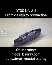 Load and play video in Gallery viewer, 1:700 IJN Satsuma-Aki, pre-dreadnought battleship, resin, 3D printed kit, waterline, full hull
