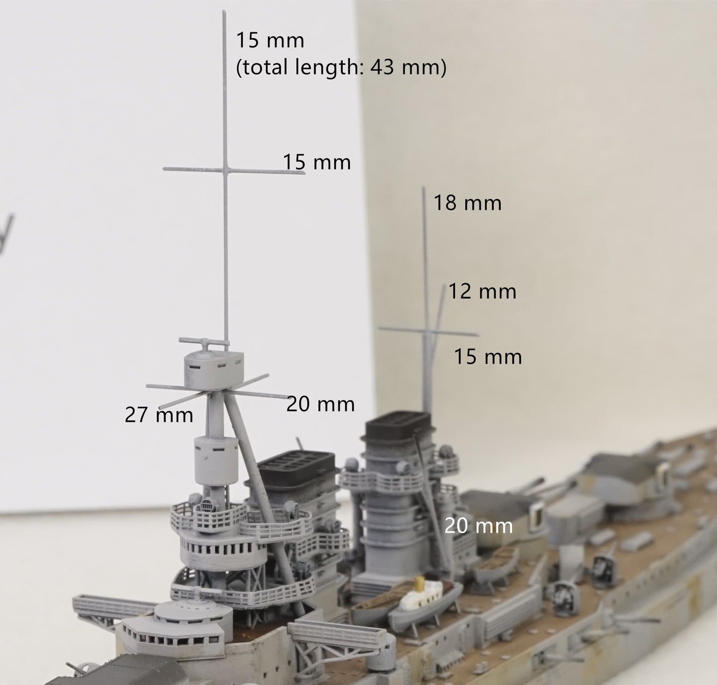 1:700 SMS Mackensen, german battlecruiser, WWI, resin, 3D printed kit, Full hull, waterline, bayern class gun house