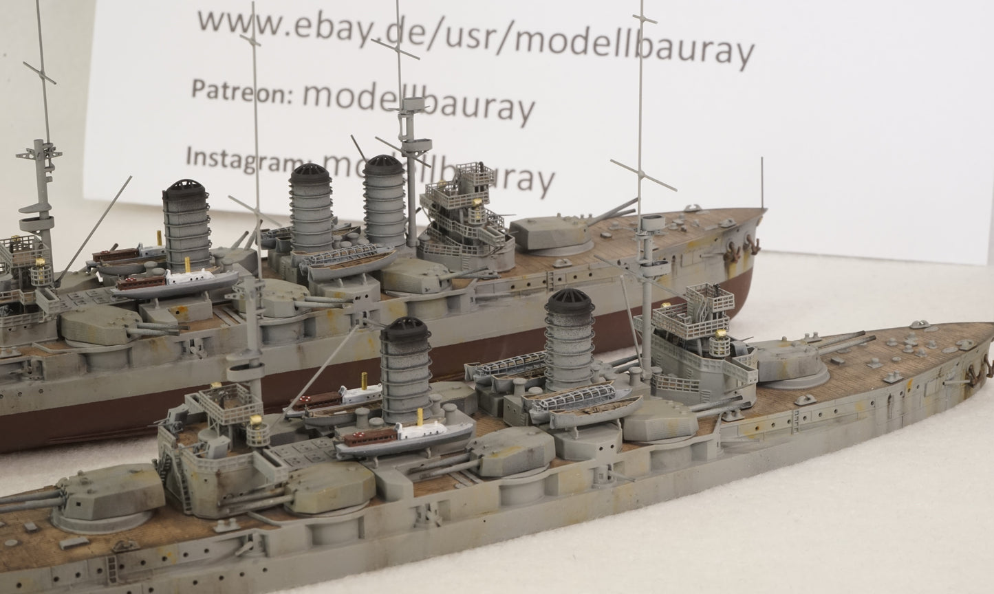 1:700 IJN Satsuma-Aki, pre-dreadnought battleship, resin, 3D printed kit, waterline, full hull