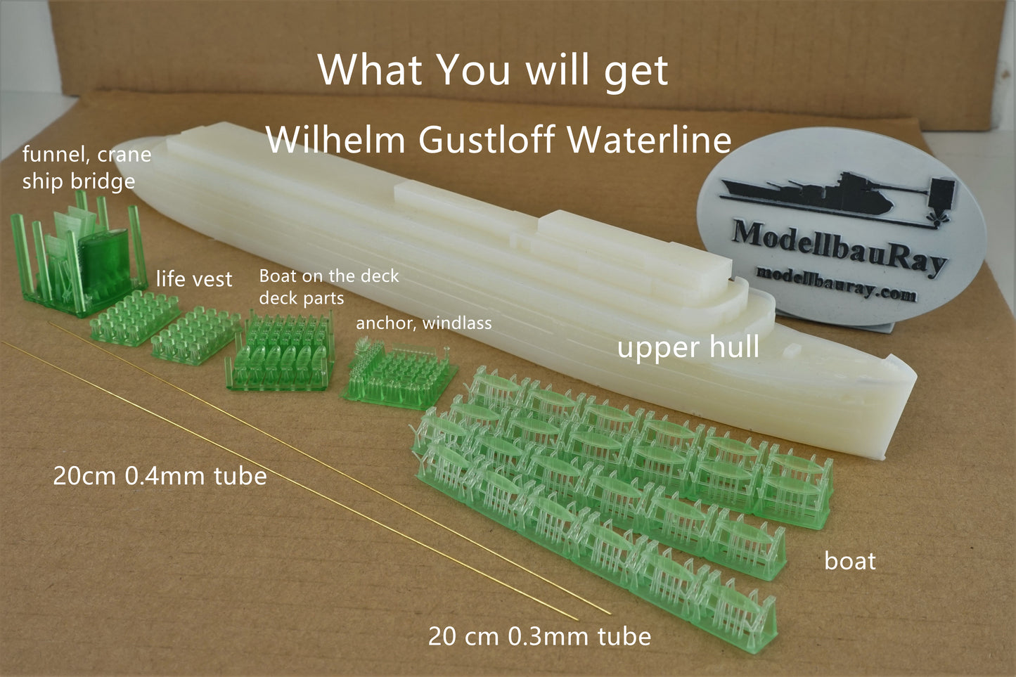 1:700 Wilhelm Gustloff, resin, 3D printed kit, Waterline, Full Hull