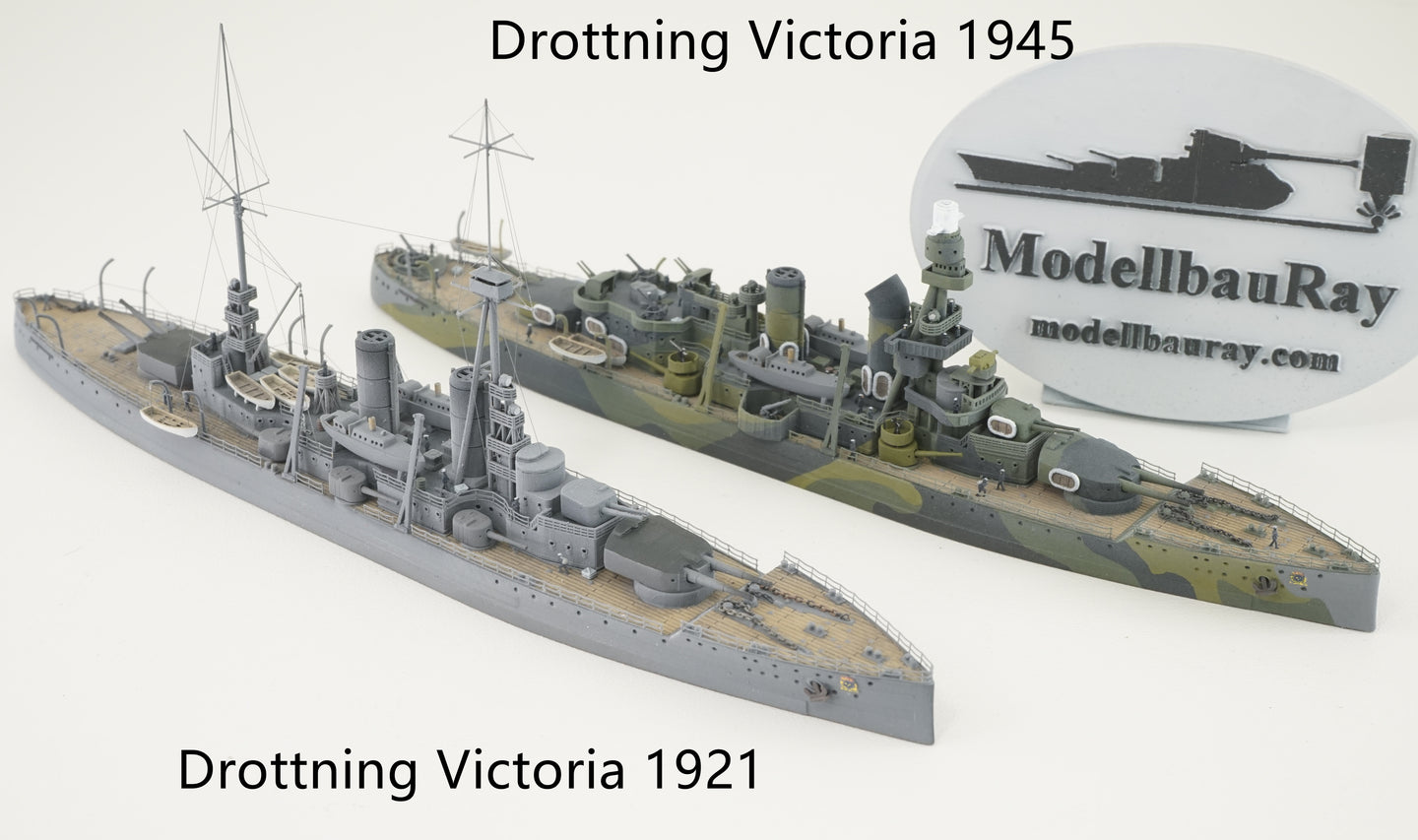 1:700 Drottning Victoria model 1921/1945,  Sverige-class coastal battleship, Swedish Navy, 3D printed kit, Waterline