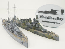 Load image into Gallery viewer, 1:700 Drottning Victoria model 1921/1945,  Sverige-class coastal battleship, Swedish Navy, 3D printed kit, Waterline
