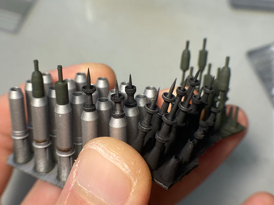 1:35 German 120 mm Ammunition set, for Bundeswehr Tanks, case and warhead, 3D printed, HE, HEAT, APFSDS