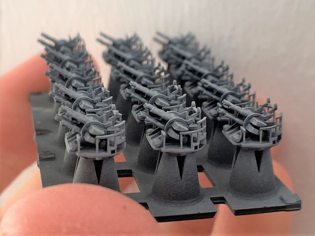 1:700, 1:350 Royal Navy, Pom Pom Gun kit, 15 guns, 8-barrelled, 4-barrelled, v.2022