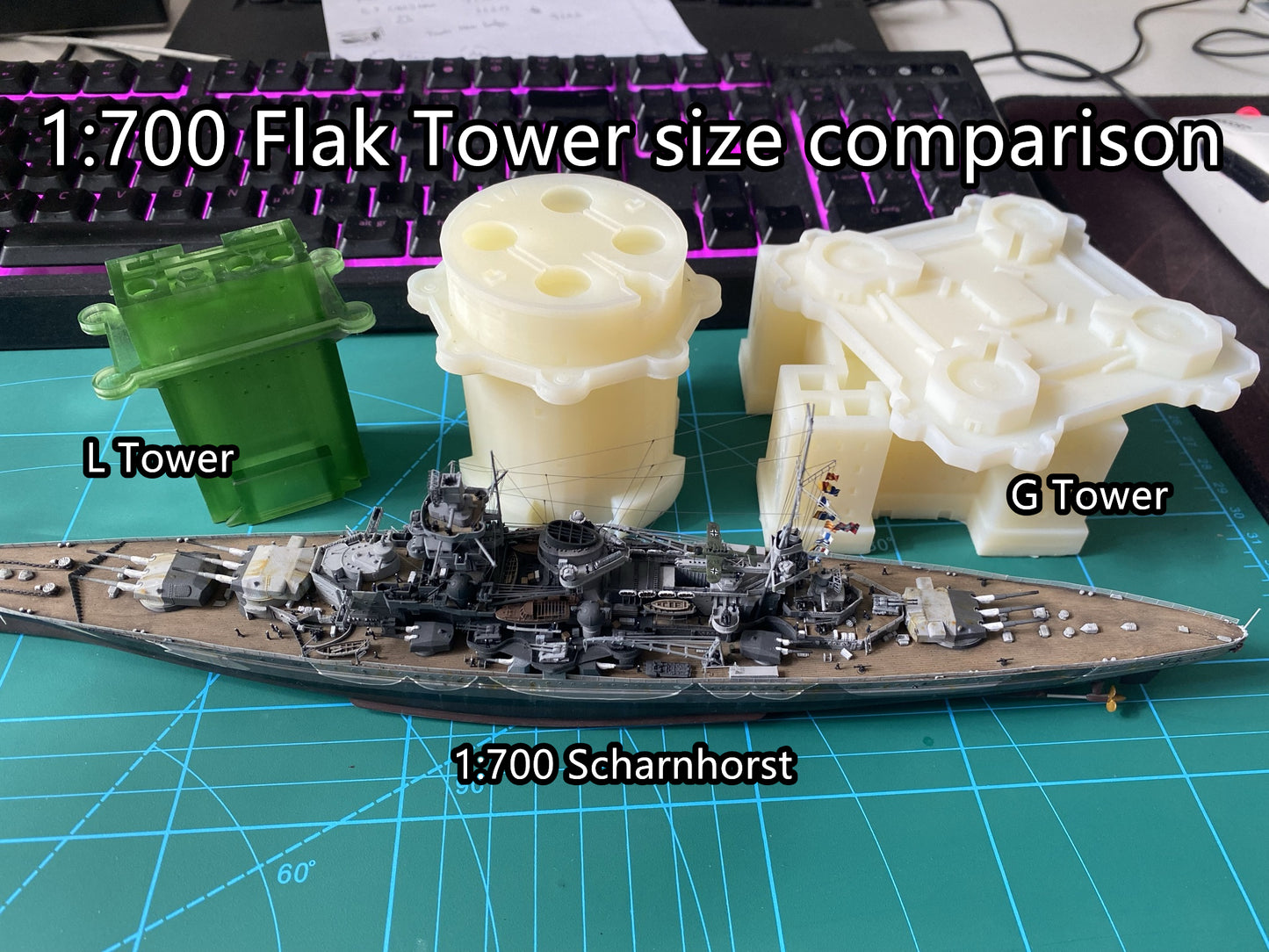 1:700 Flak Tower, Flakturm, G Tower, L Tower, Augarten, Hamburg