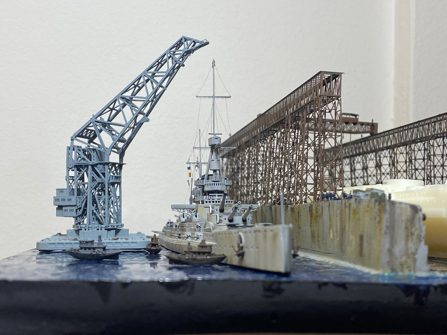 1:700 German Navy  floating crane Langer Heinrich, WWI, WWII, 3D printed kit, Waterline