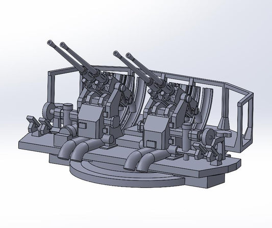 1:700 16×Bofors gun, Bofors quad mount, Bofors twin mount, singel mount, UK MK V, 70-K