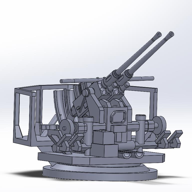 1:350 16×Bofors gun, Bofors quad mount, Bofors twin mount, singel mount, UK MK V, 70-K