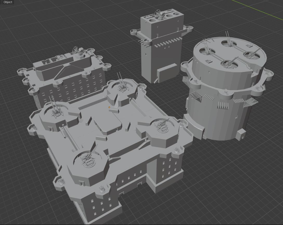 1:700 Flak Tower, Flakturm, G Tower, L Tower, Augarten, Hamburg