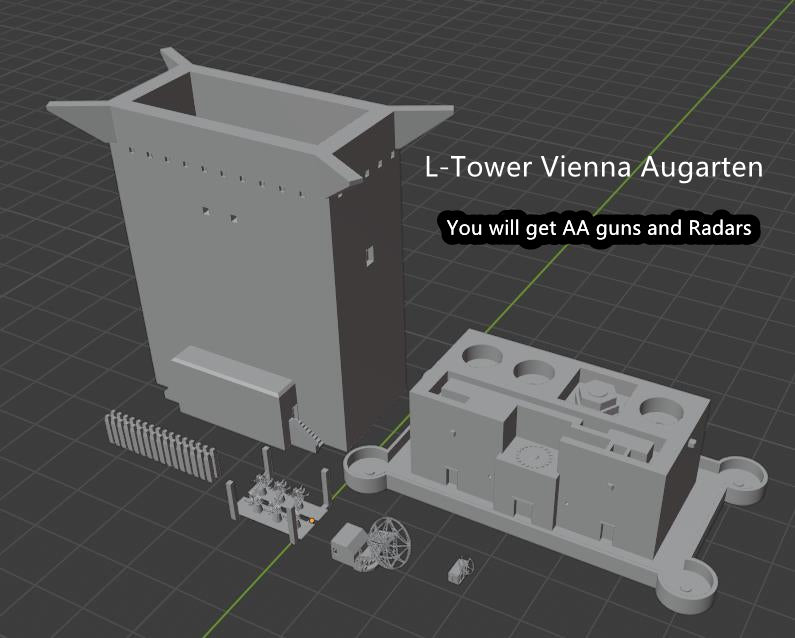 1:700 Flak Tower, Flakturm, G Tower, L Tower, Augarten, Hamburg