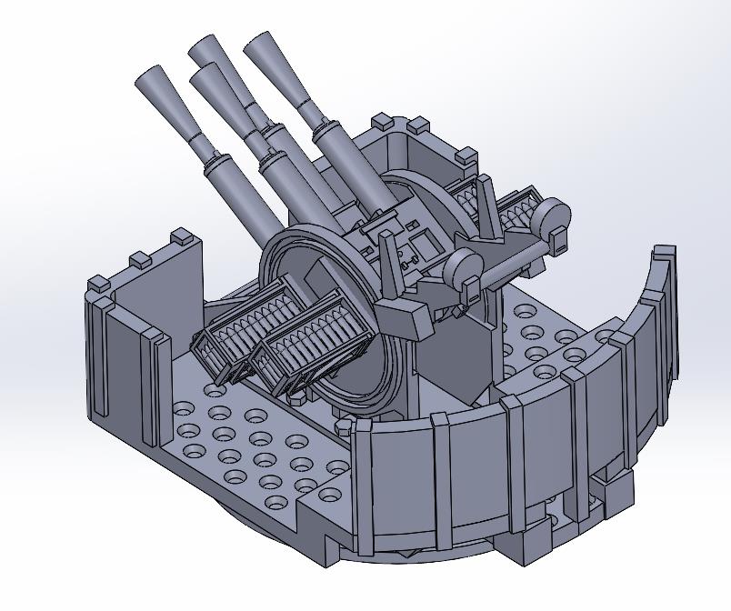 1:700, 1:350 Royal Navy, Pom Pom Gun kit, 15 guns, 8-barrelled, 4-barrelled, v.2022