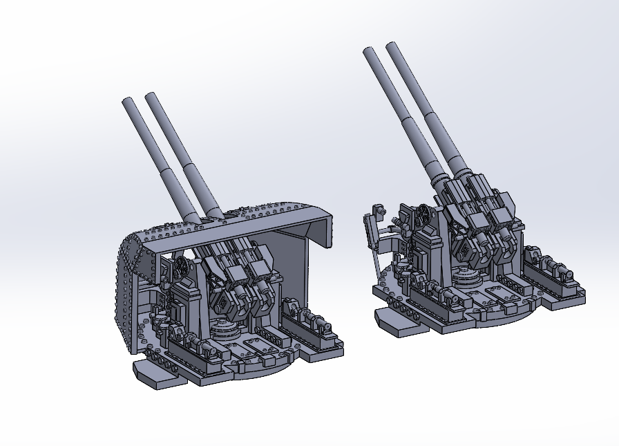 1:700, 1:350 Royal Navy, 4 inch /45 Mark XVI Guns, 102mm AA gun, v.2024