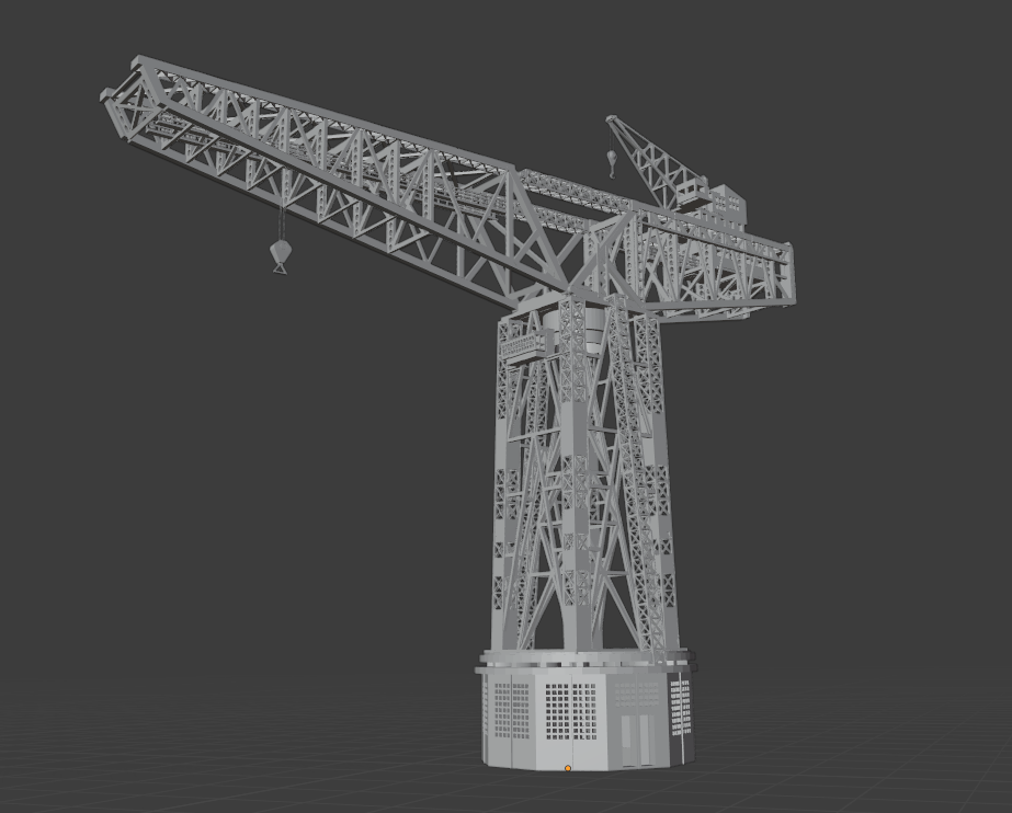 1:700 Hamburg Port and Shipyard, Hamburger Hafen und Werft. BV 250 t crane, warehouse, Blohm Voss