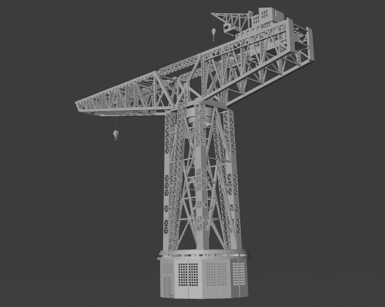 1:700 Hamburg Port and Shipyard, Hamburger Hafen und Werft. BV 250 t crane, warehouse, Blohm Voss