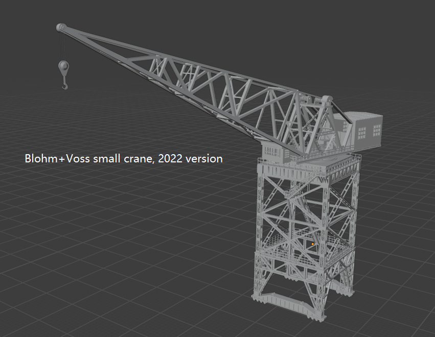 1:700 Hamburg Port and Shipyard, Hamburger Hafen und Werft. BV 250 t crane, warehouse, Blohm Voss