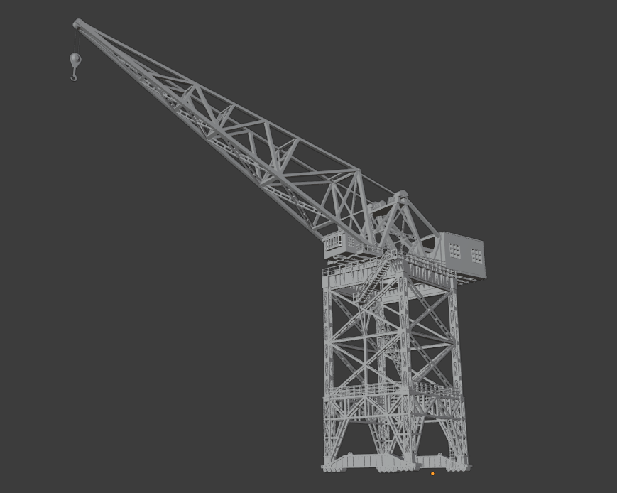 1:700 Hamburg Port and Shipyard, Hamburger Hafen und Werft. BV 250 t crane, warehouse, Blohm Voss