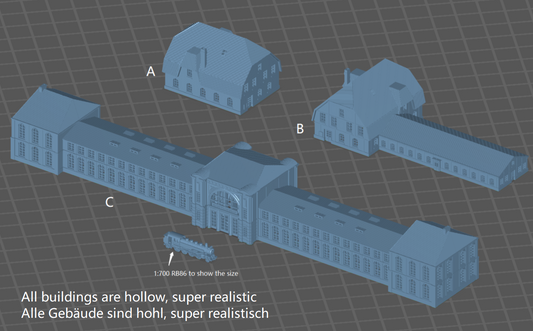 1:700 Bahnhof, Train Station, buildings, Gebäude, house, Haus, diorama, railway