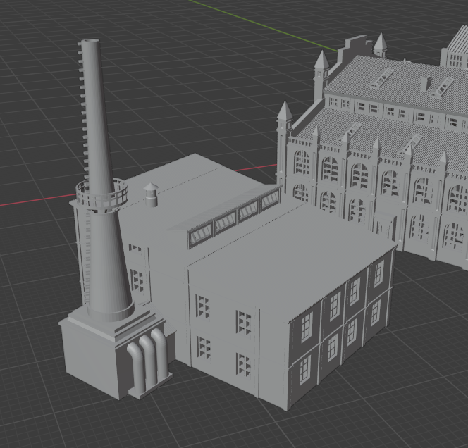 1:700 Factory building, old factory, 1:700 Fabrik