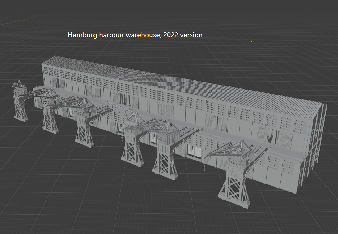 1:700 Hamburg Port and Shipyard, Hamburger Hafen und Werft. BV 250 t crane, warehouse, Blohm Voss