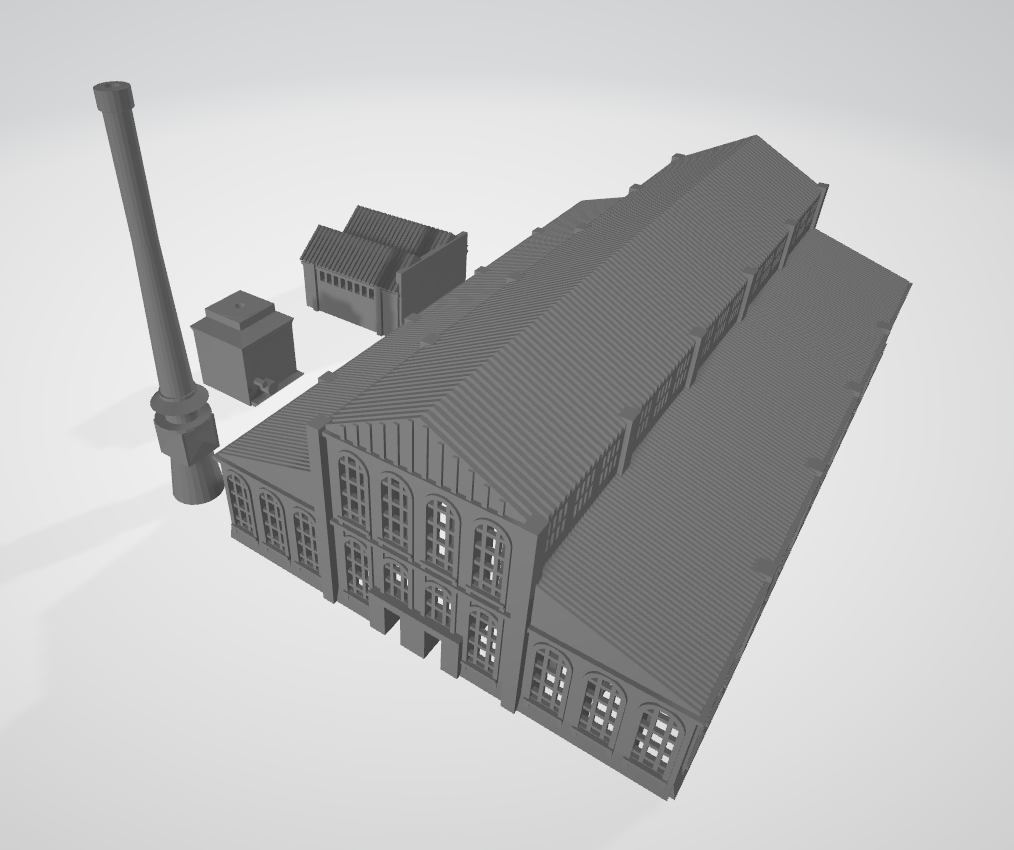 1:700 Factory building, old factory, 1:700 Fabrik